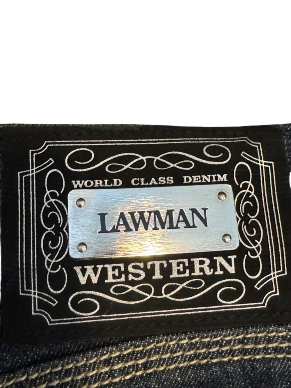 Lawman Western Bootcut Jeans Womens 3 Embellished Pockets Denim Blue - Picture 3 of 8